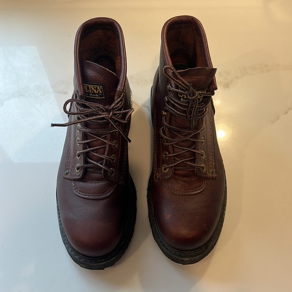 Carolina Boots Men's 3010 EH Grizzly Brown Leather 6 inch Steel Toe Work Boots - Picture 6 of 11